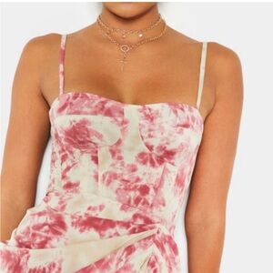 Pretty Little Things Fuschia Tie Dye Structured Corset Top, 8 NWT